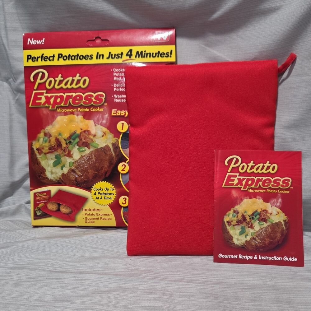 Potato Express Microwave Cooker Bag Red Cooks 4 Potatoes 4 Min Orig Pack Recipe